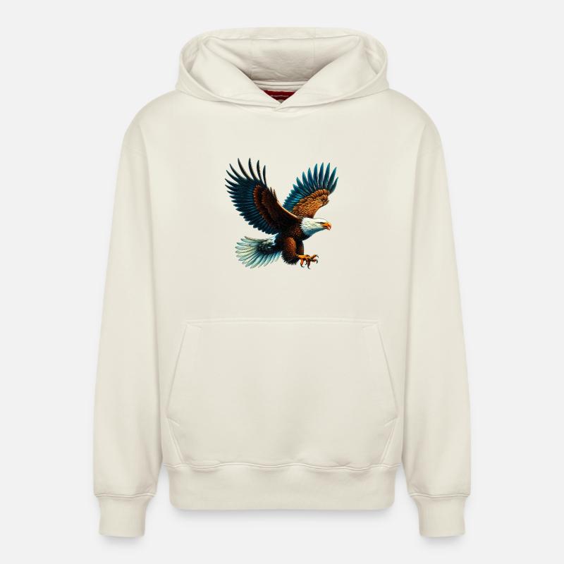 Aigle - Sweat à capuche unisexe décontracté en coton biologique – de SPREAD - blanc cassé
