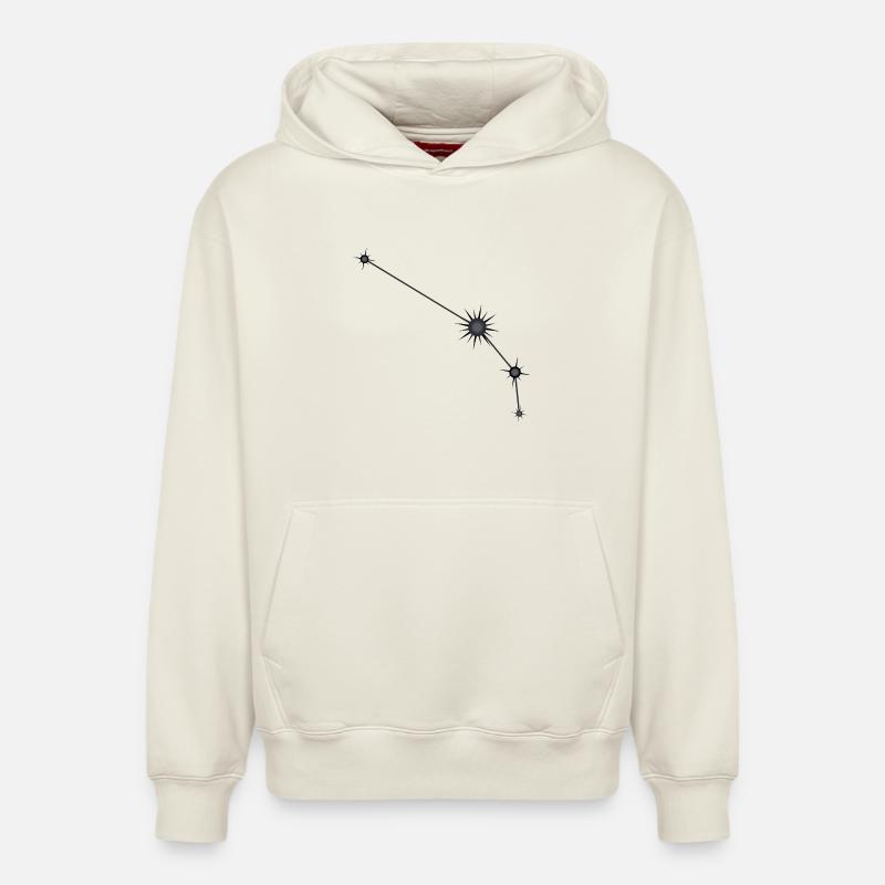 Widder Stern Sternbild Sternzeichen Schwarz & Grau - Relaxed Unisex Organic Hoodie – von SPREAD - Naturweiß