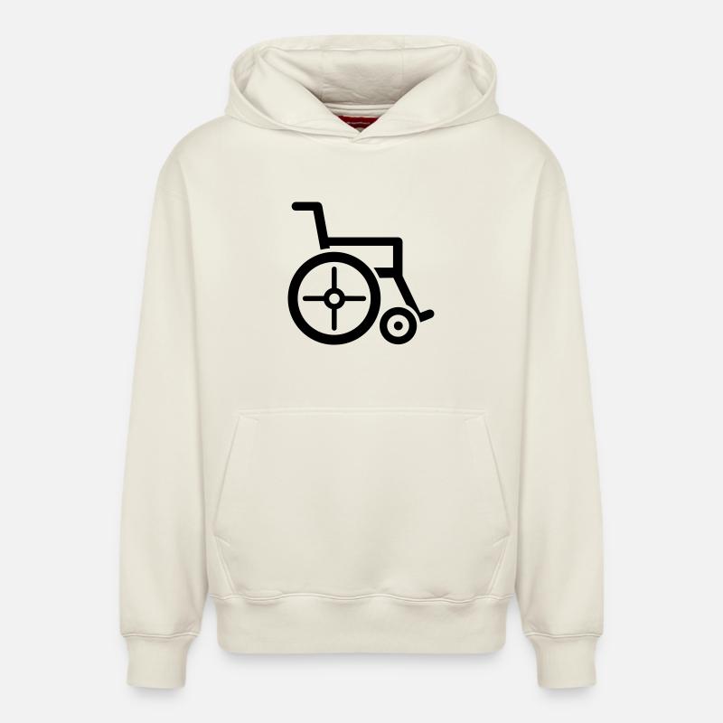 fauteuil roulant - Sweat à capuche unisexe décontracté en coton biologique – de SPREAD - blanc cassé