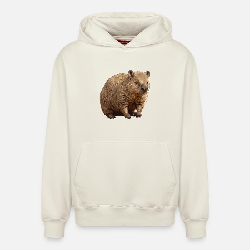 Wombats Wombat - Sweat à capuche unisexe décontracté en coton biologique – de SPREAD - blanc cassé