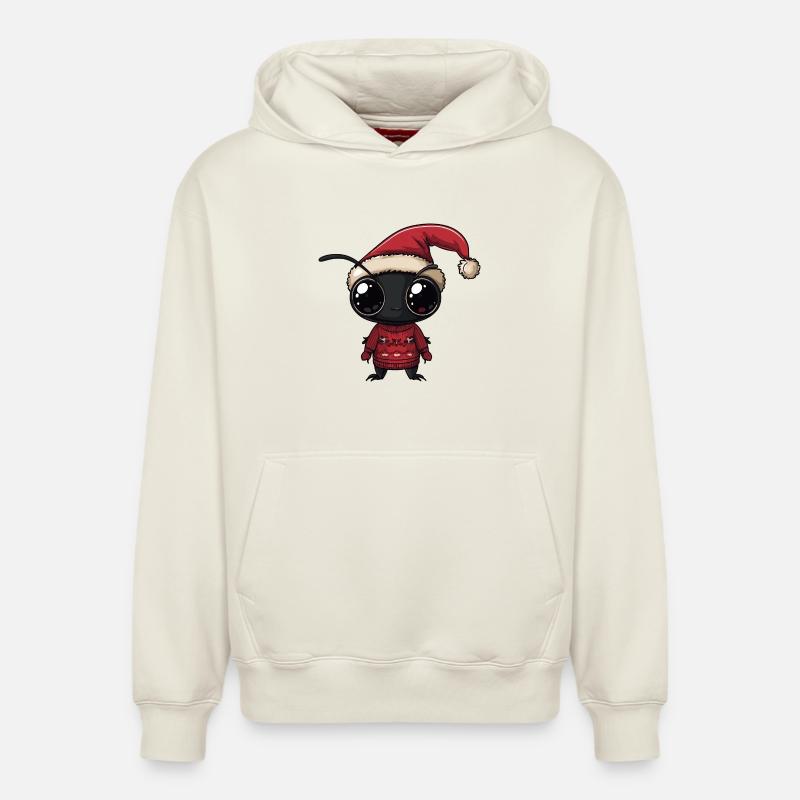 Fourmi Noël - Sweat à capuche unisexe décontracté en coton biologique – de SPREAD - blanc cassé