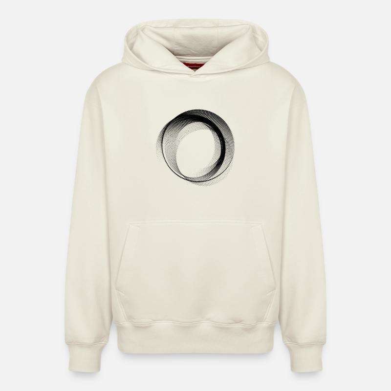 Forme circulaire abstraite - Sweat à capuche unisexe décontracté en coton biologique – de SPREAD - blanc cassé
