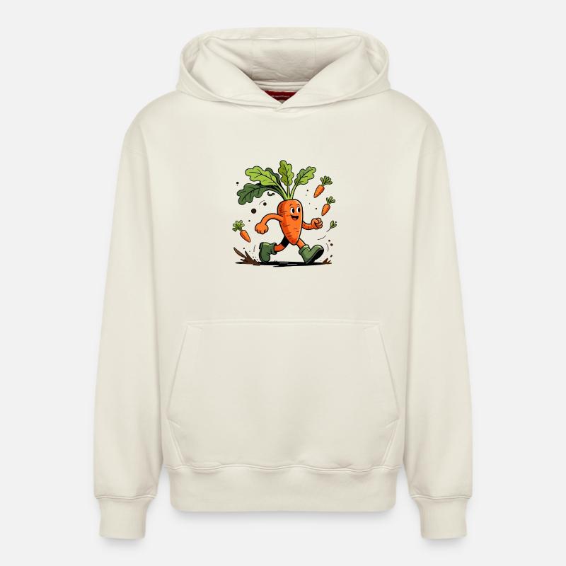 Spaßiger dynamischer Karottengärtner - Relaxed Unisex Organic Hoodie – von SPREAD - Naturweiß