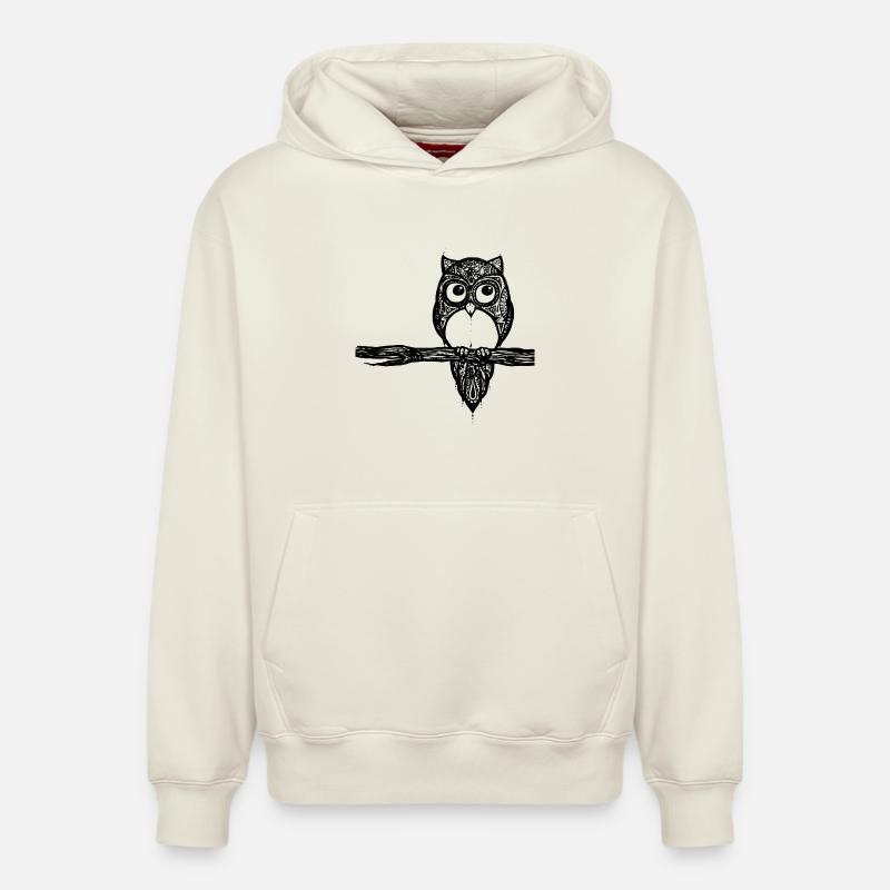 C'est chouette ! - Sweat à capuche unisexe décontracté en coton biologique – de SPREAD - blanc cassé