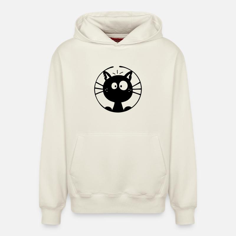 Mignon Chat - Sweat à capuche unisexe décontracté en coton biologique – de SPREAD - blanc cassé