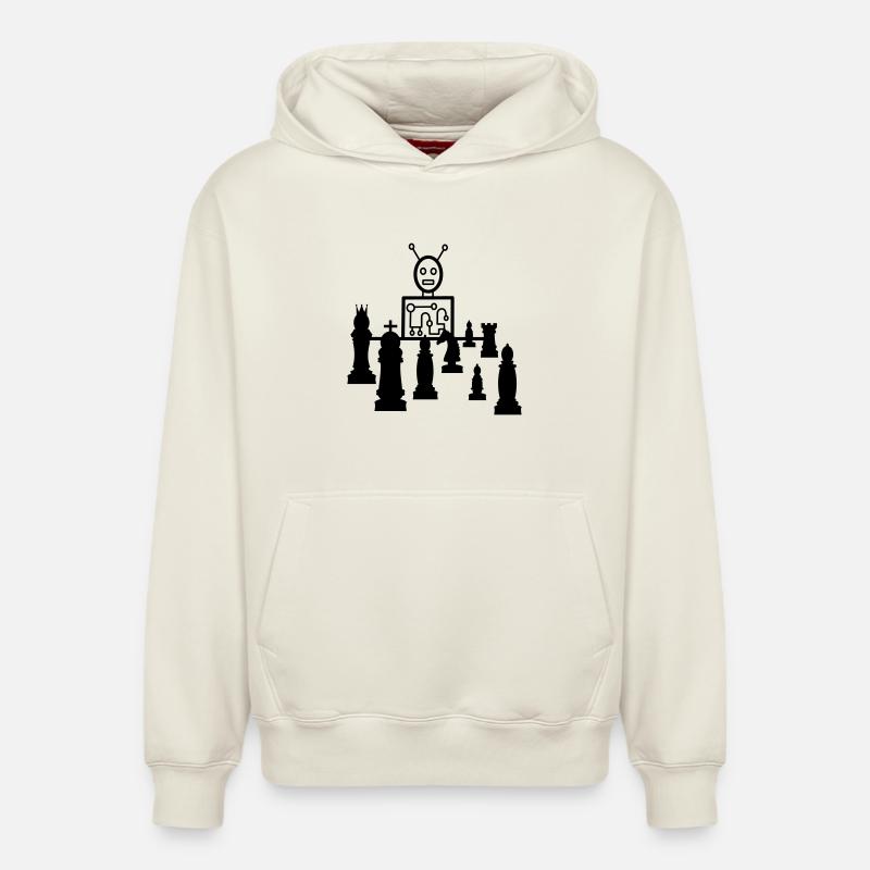 schach computer - Relaxed Unisex Organic Hoodie – von SPREAD - Naturweiß