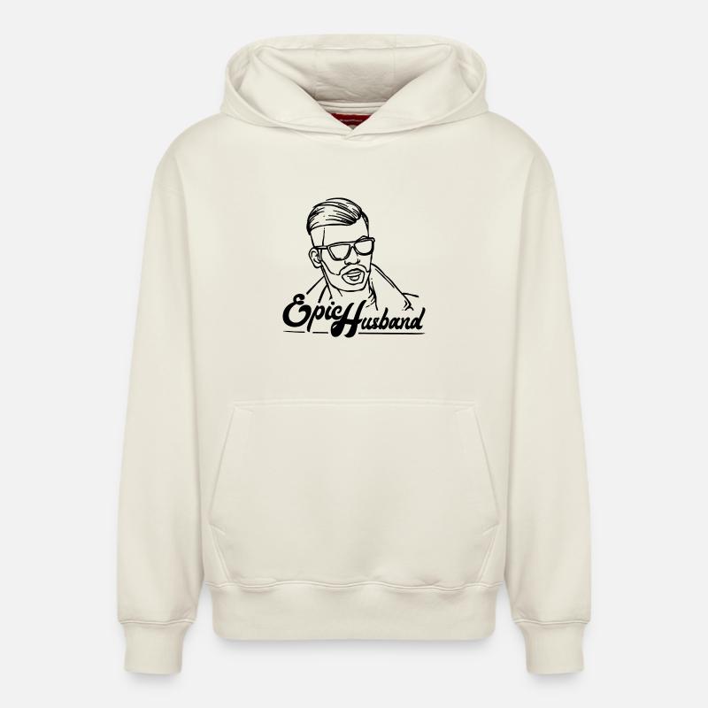 EPIC Husband - Sweat à capuche unisexe décontracté en coton biologique – de SPREAD - blanc cassé