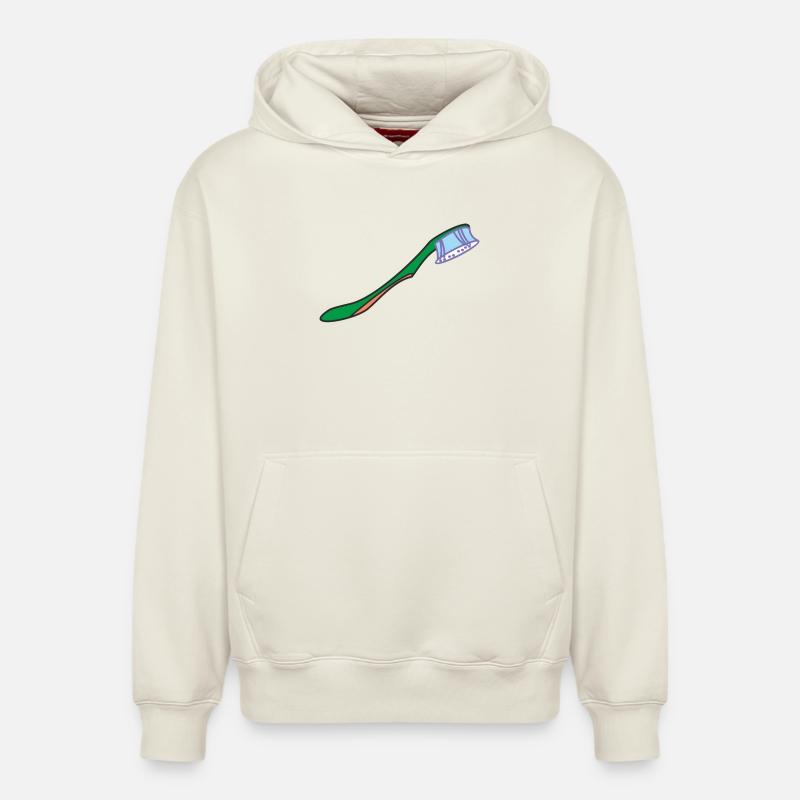 Brosse à dents - Sweat à capuche unisexe décontracté en coton biologique – de SPREAD - blanc cassé
