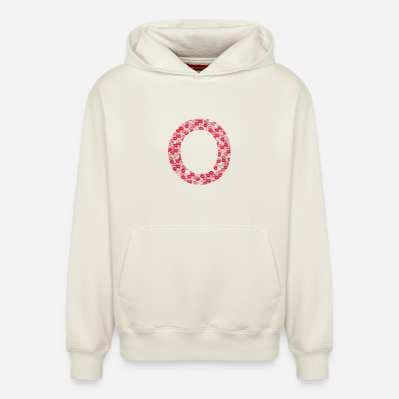 Lettre O - cadeau initial - Sweat à capuche unisexe décontracté en coton biologique – de SPREAD - blanc cassé