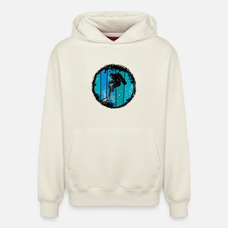Silhouette de sommet bleu - Sweat à capuche unisexe décontracté en coton biologique – de SPREAD - blanc cassé
