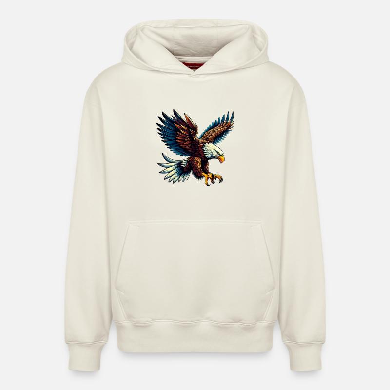 Aigle - Sweat à capuche unisexe décontracté en coton biologique – de SPREAD - blanc cassé