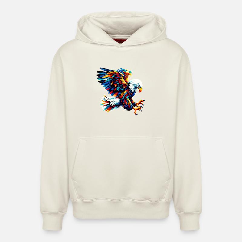 Aigle - Sweat à capuche unisexe décontracté en coton biologique – de SPREAD - blanc cassé