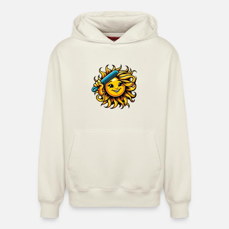 Soleil - Sweat à capuche unisexe décontracté en coton biologique – de SPREAD - blanc cassé