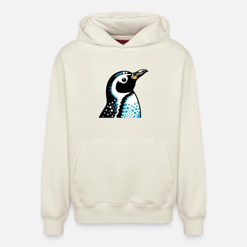 Pingouin - Sweat à capuche unisexe décontracté en coton biologique – de SPREAD - blanc cassé