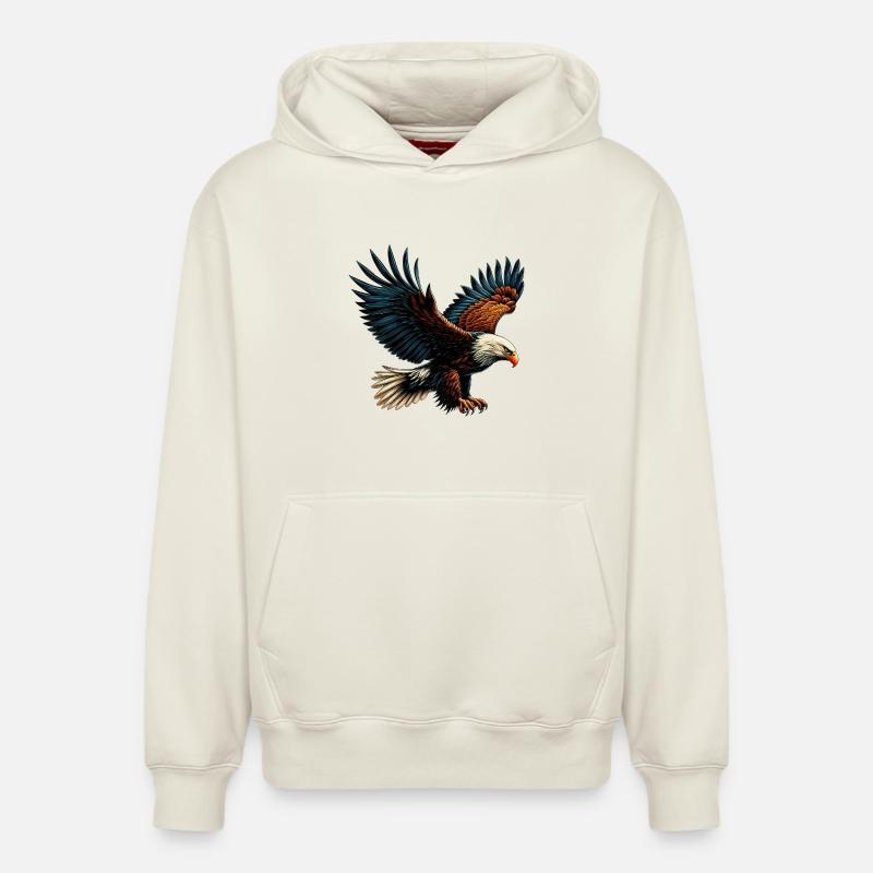 Aigle - Sweat à capuche unisexe décontracté en coton biologique – de SPREAD - blanc cassé