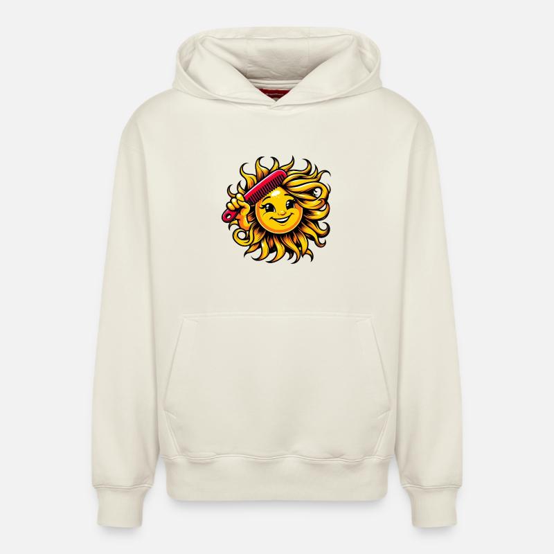 Soleil - Sweat à capuche unisexe décontracté en coton biologique – de SPREAD - blanc cassé