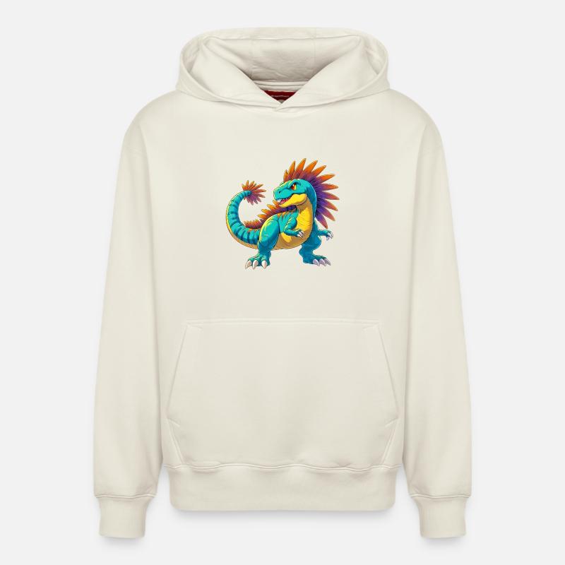 Dinosaure - Sweat à capuche unisexe décontracté en coton biologique – de SPREAD - blanc cassé