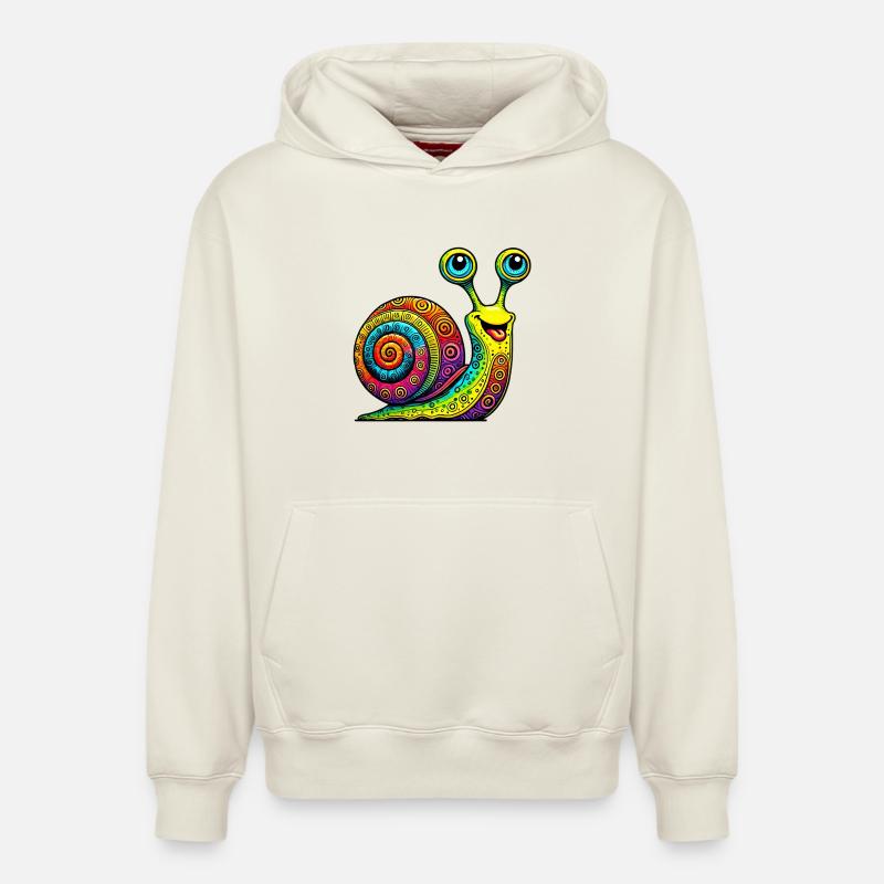 Escargot - Sweat à capuche unisexe décontracté en coton biologique – de SPREAD - blanc cassé