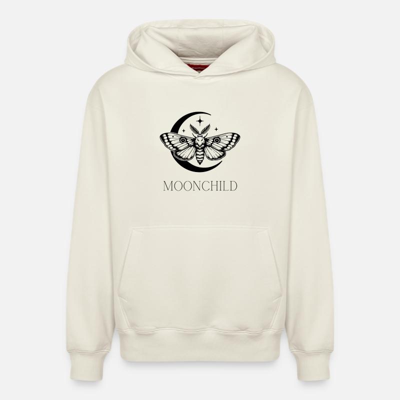 Moonchild - Sweat à capuche unisexe décontracté en coton biologique – de SPREAD - blanc cassé