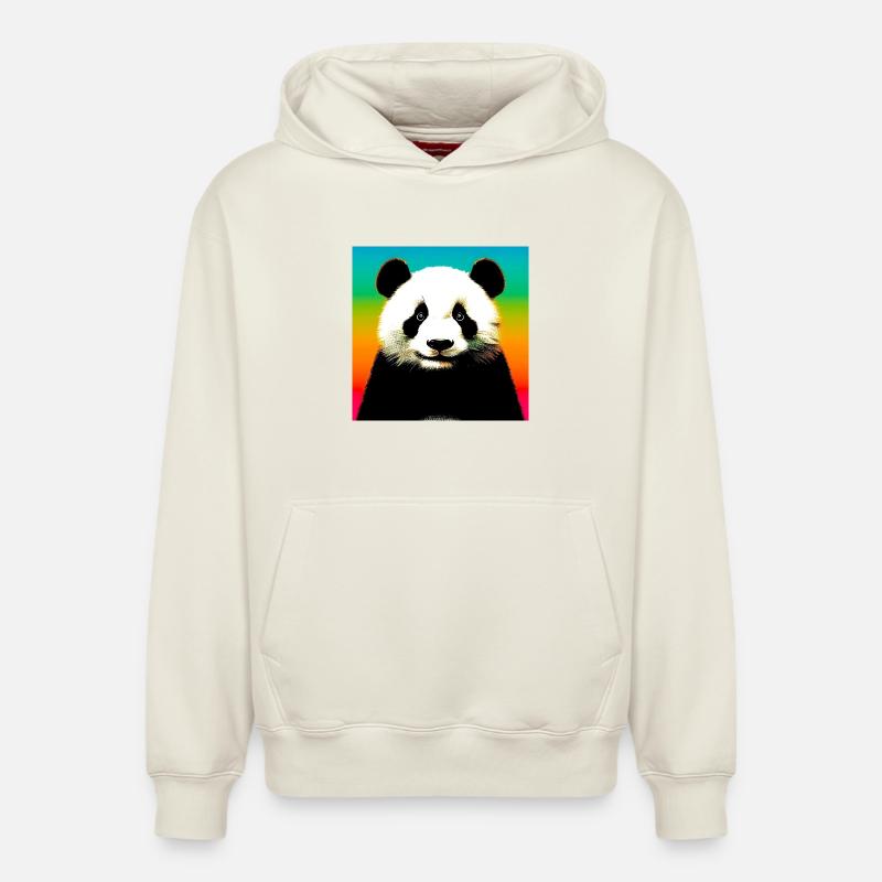 panda - Sweat à capuche unisexe décontracté en coton biologique – de SPREAD - blanc cassé
