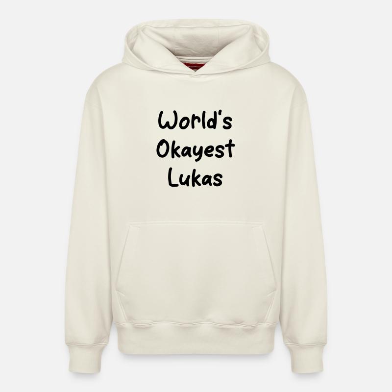 worlds okayest Lukas - Sweat à capuche unisexe décontracté en coton biologique – de SPREAD - blanc cassé