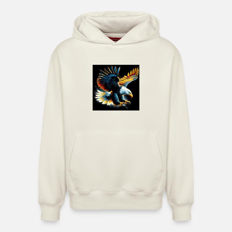 aigle - Sweat à capuche unisexe décontracté en coton biologique – de SPREAD - blanc cassé