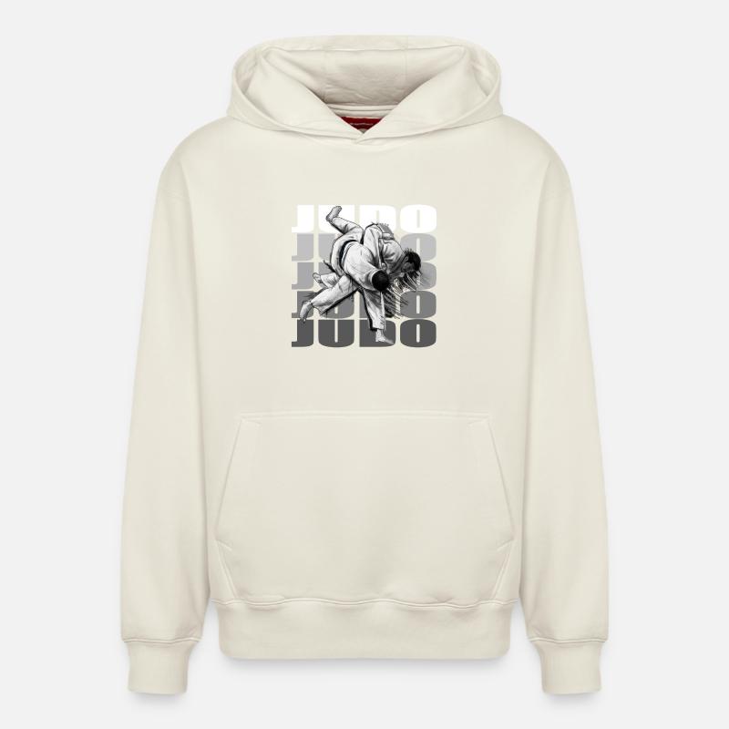 Judo - Sweat à capuche unisexe décontracté en coton biologique – de SPREAD - blanc cassé