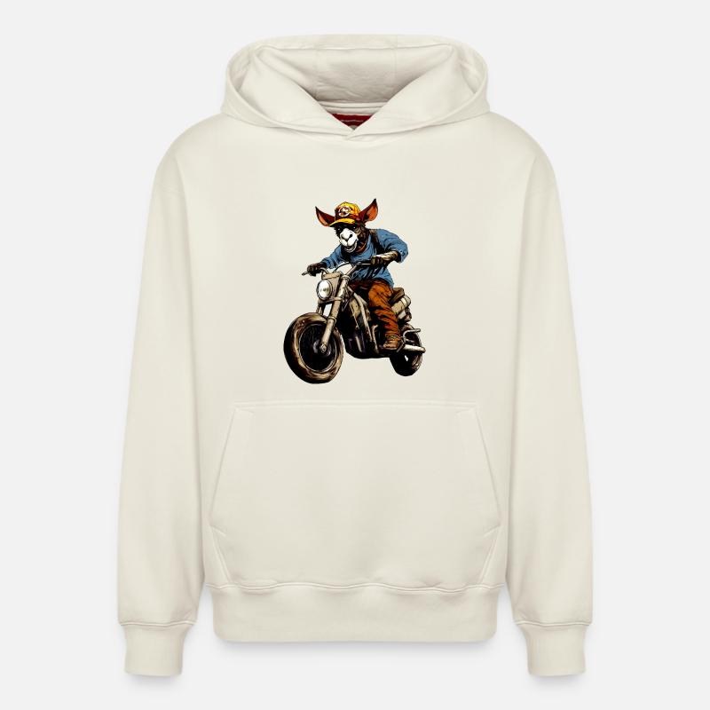 Moto Âne - Sweat à capuche unisexe décontracté en coton biologique – de SPREAD - blanc cassé