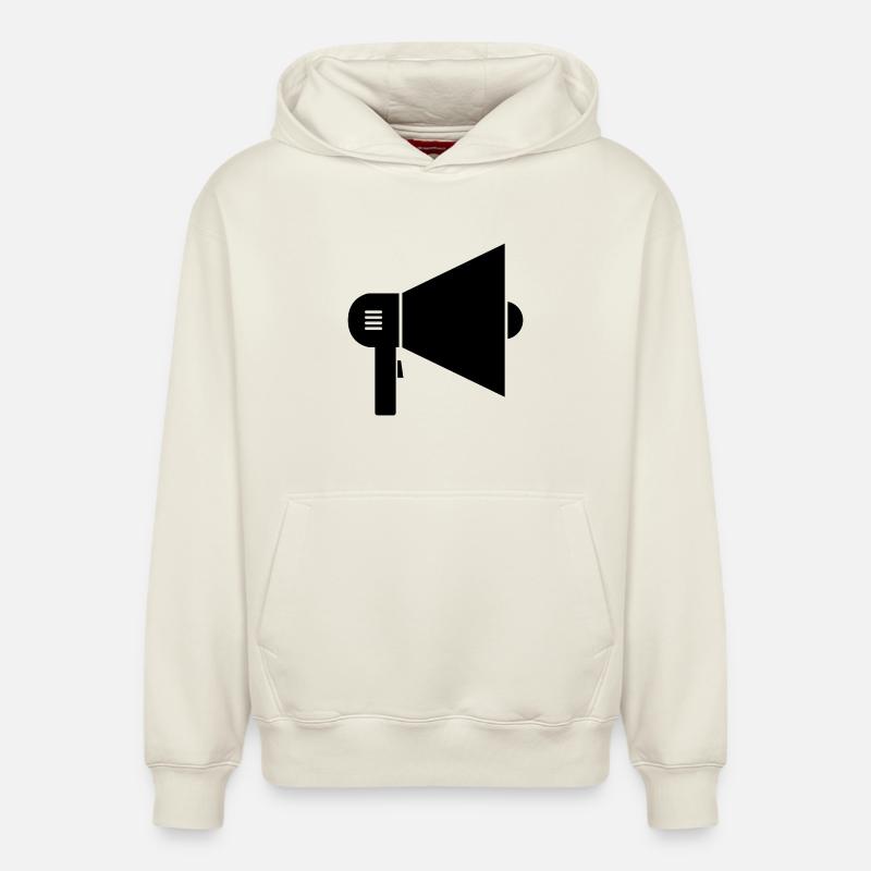 Mégaphone - Sweat à capuche unisexe décontracté en coton biologique – de SPREAD - blanc cassé