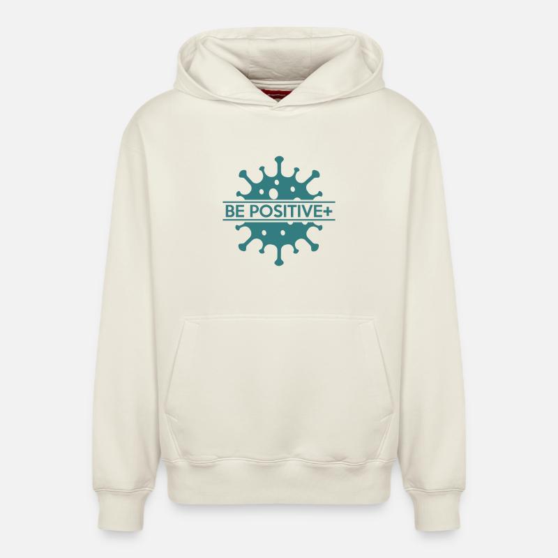Soyez positif - Sweat à capuche unisexe décontracté en coton biologique – de SPREAD - blanc cassé