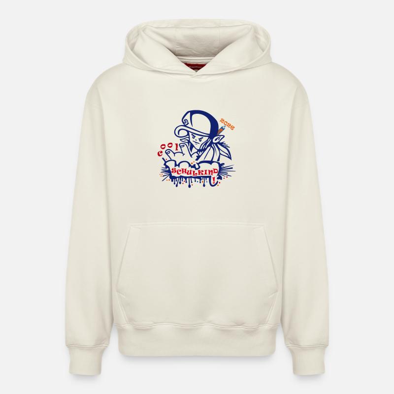 Écolier - Sweat à capuche unisexe décontracté en coton biologique – de SPREAD - blanc cassé