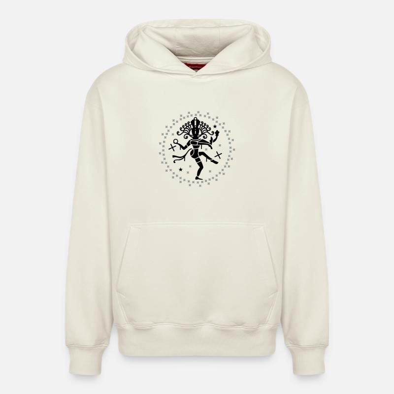 shiva - Sweat à capuche unisexe décontracté en coton biologique – de SPREAD - blanc cassé
