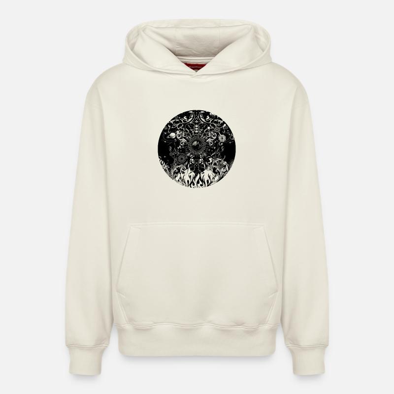 vier Elemente - Relaxed Unisex Organic Hoodie – von SPREAD - Naturweiß
