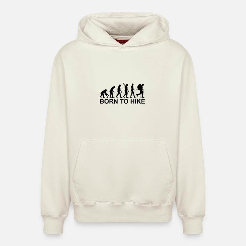 Né pour hausser la citation - Sweat à capuche unisexe décontracté en coton biologique – de SPREAD - blanc cassé