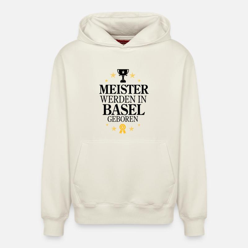 Maîtres de Bâle - Sweat à capuche unisexe décontracté en coton biologique – de SPREAD - blanc cassé