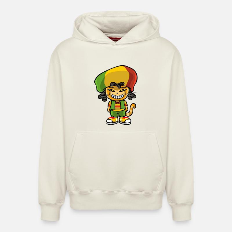 Reggae chat - Sweat à capuche unisexe décontracté en coton biologique – de SPREAD - blanc cassé