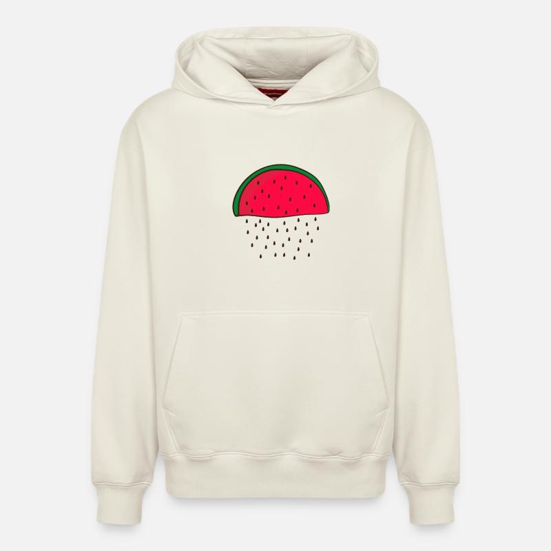 Pastèque - Sweat à capuche unisexe décontracté en coton biologique – de SPREAD - blanc cassé