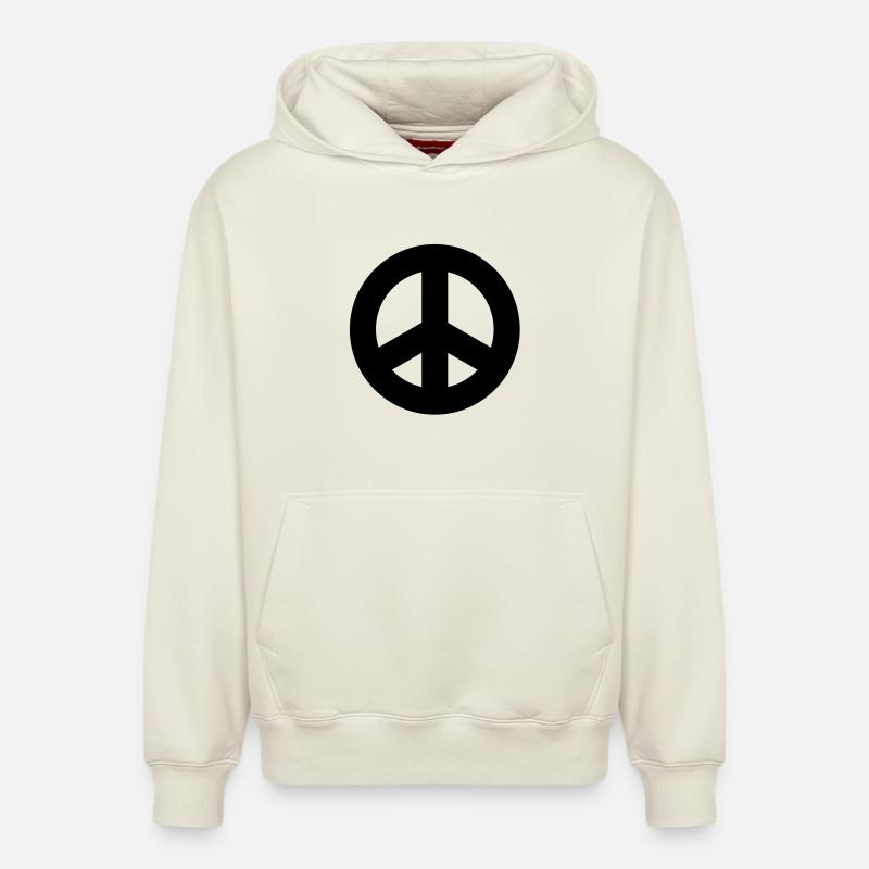 Friedenszeichen - Relaxed Unisex Organic Hoodie – von SPREAD - Naturweiß