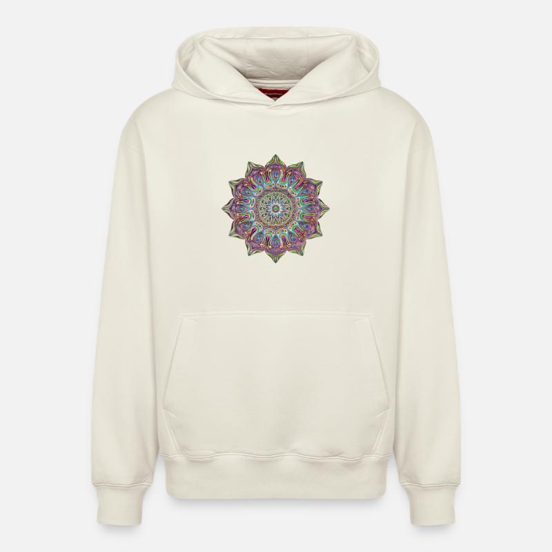 Mandala - Sweat à capuche unisexe décontracté en coton biologique – de SPREAD - blanc cassé
