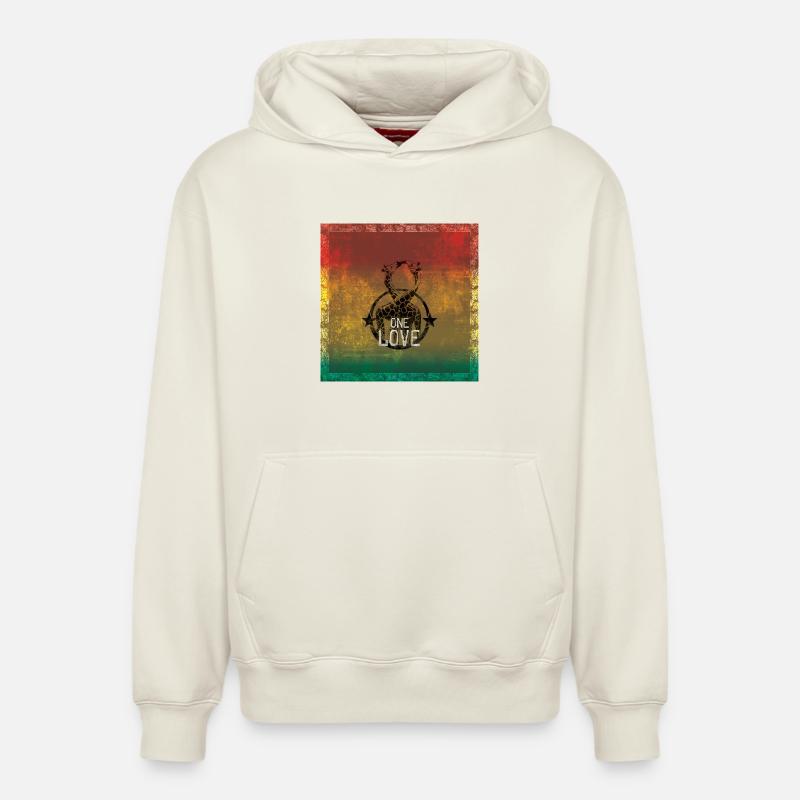 un reggae d'amour - Sweat à capuche unisexe décontracté en coton biologique – de SPREAD - blanc cassé