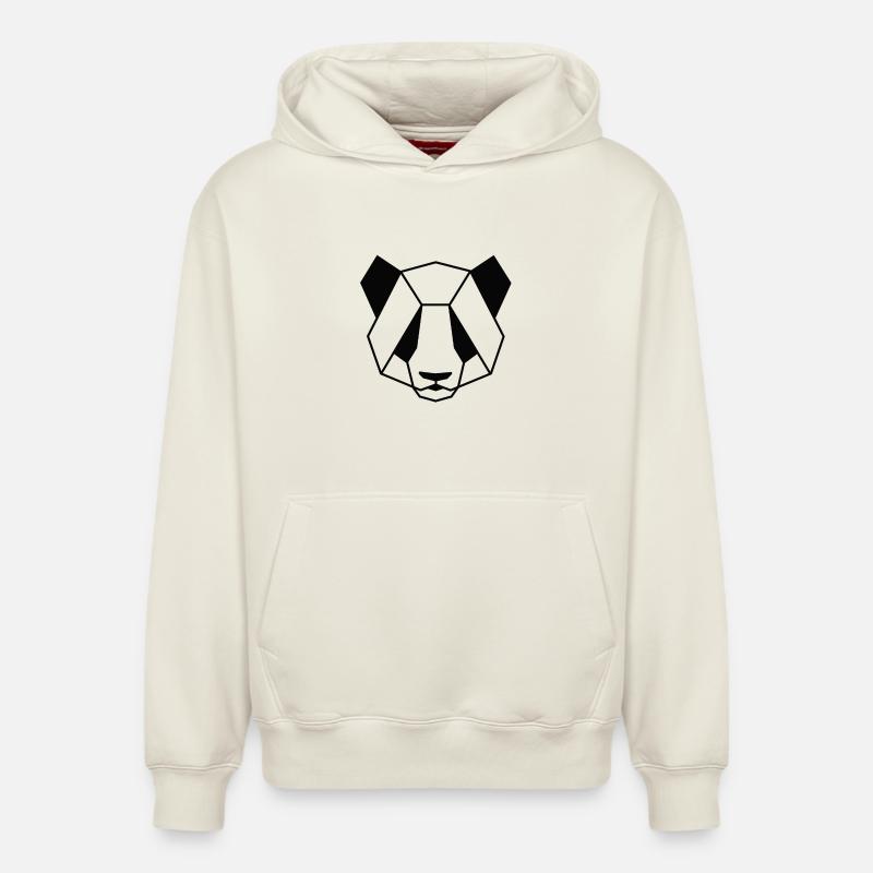 Panda - Sweat à capuche unisexe décontracté en coton biologique – de SPREAD - blanc cassé