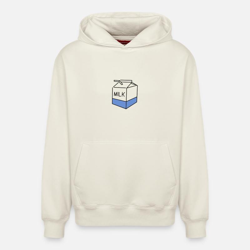 Lait - Sweat à capuche unisexe décontracté en coton biologique – de SPREAD - blanc cassé