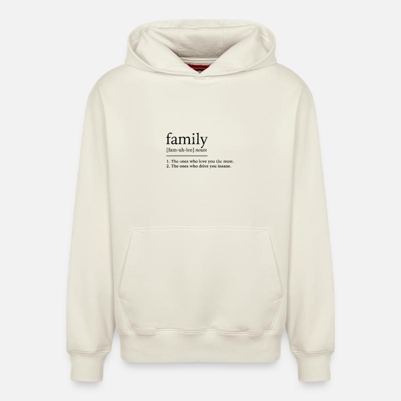 famille - Sweat à capuche unisexe décontracté en coton biologique – de SPREAD - blanc cassé