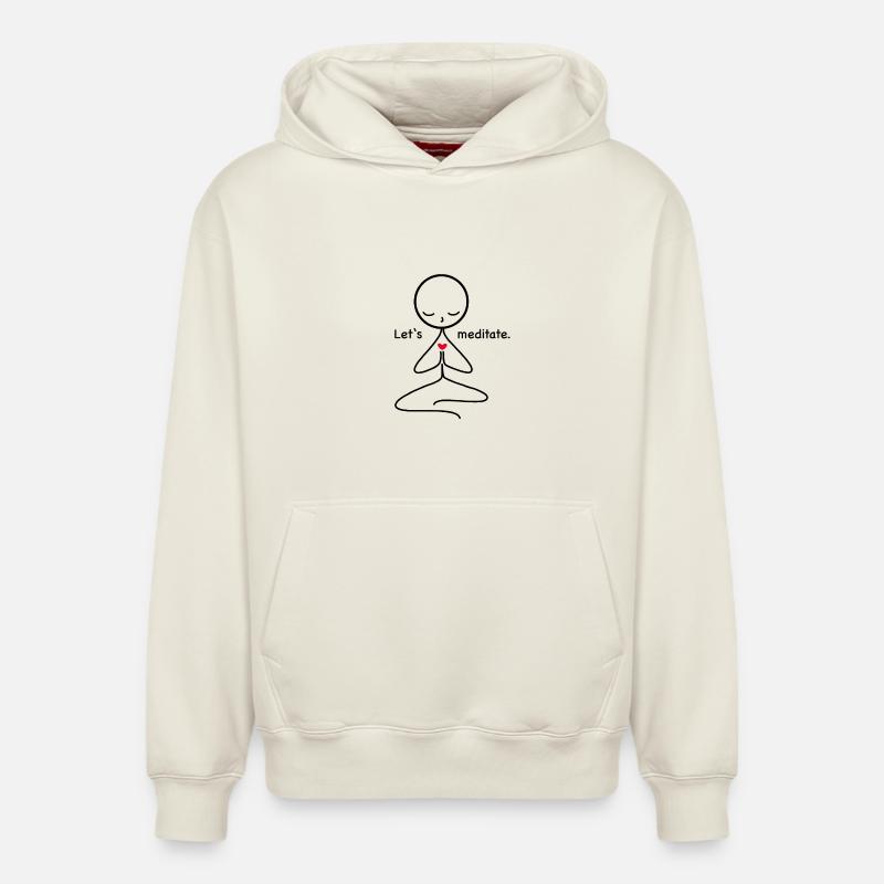 méditation - Sweat à capuche unisexe décontracté en coton biologique – de SPREAD - blanc cassé