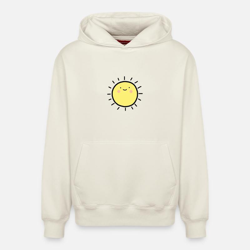 Sun smiley heureux - Sweat à capuche unisexe décontracté en coton biologique – de SPREAD - blanc cassé