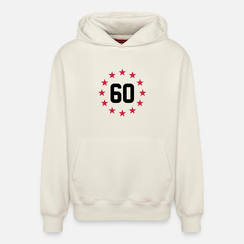 60 ans - Sweat à capuche unisexe décontracté en coton biologique – de SPREAD - blanc cassé