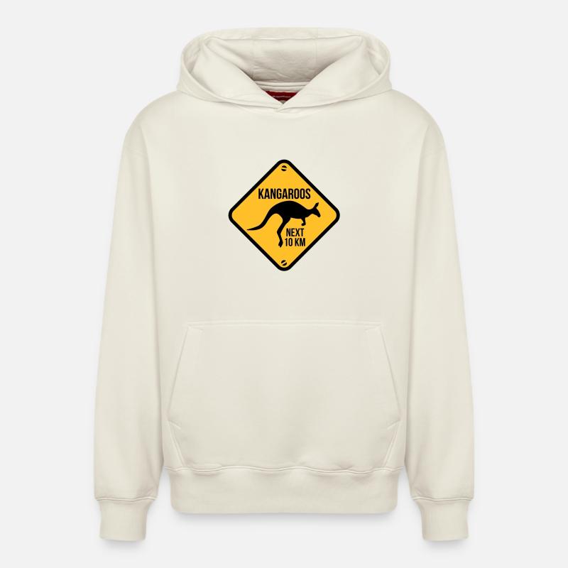 australie - australia - kangourou - Sweat à capuche unisexe décontracté en coton biologique – de SPREAD - blanc cassé
