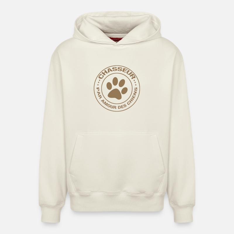 Chasseur par amour des chiens - Sweat à capuche unisexe décontracté en coton biologique – de SPREAD - blanc cassé