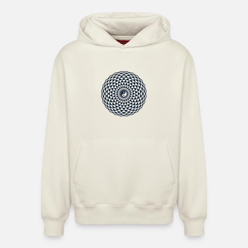 Torus, Géométrie Sacrée - Sweat à capuche unisexe décontracté en coton biologique – de SPREAD - blanc cassé