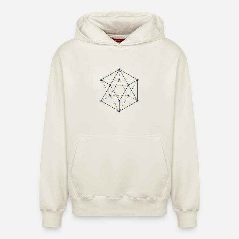 Design géométrique abstrait bleu - Sweat à capuche unisexe décontracté en coton biologique – de SPREAD - blanc cassé